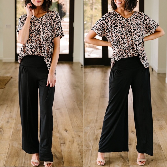 Walk On The Wide Side Pants in Black - Picture 2 of 7